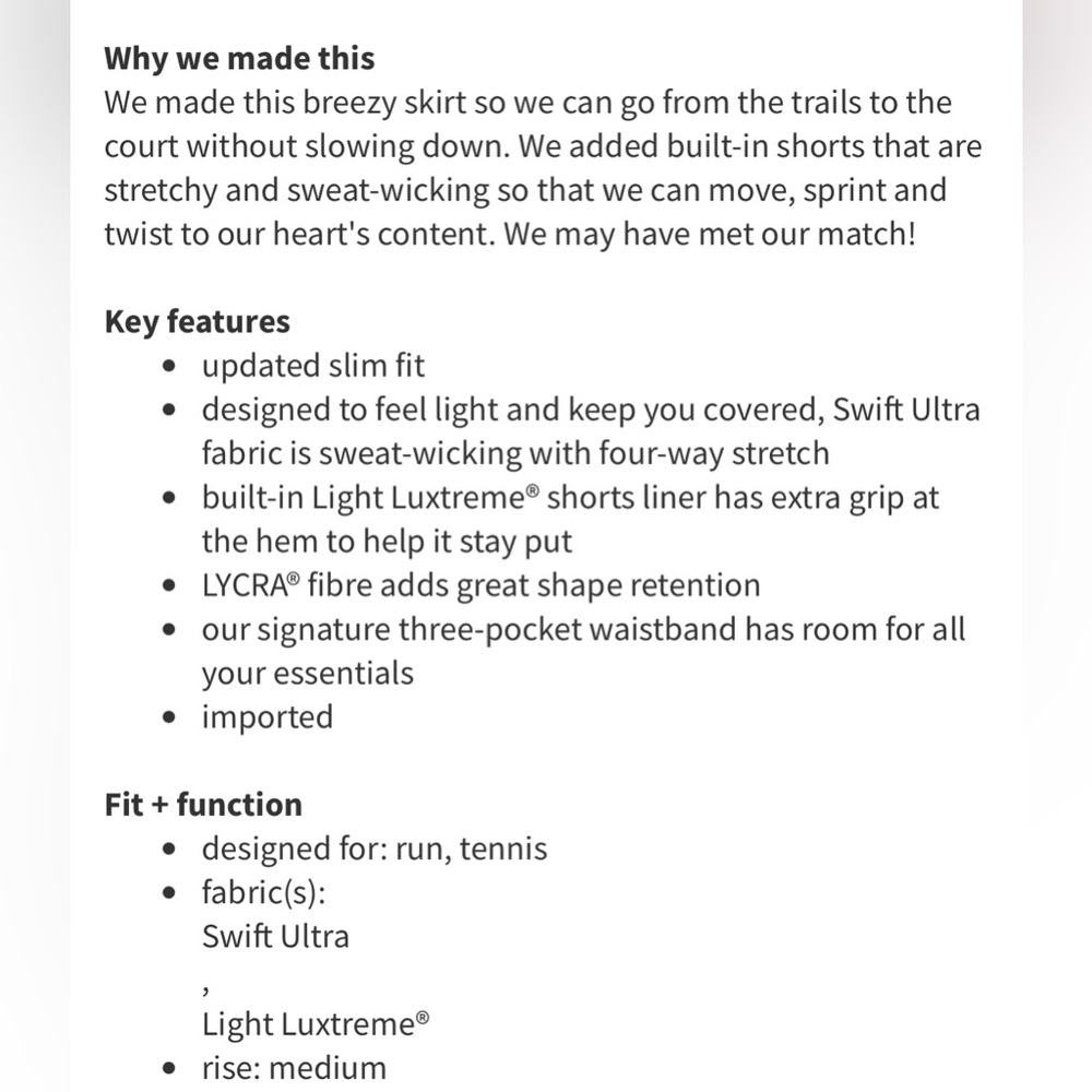 🖤LULULEMON PACE RIVAL SKIRT/SKORT*TALL-BIGGIE SO FLY BUTTERFLY PIZZAZ/BLACK-8🖤 - Picture 14 of 15